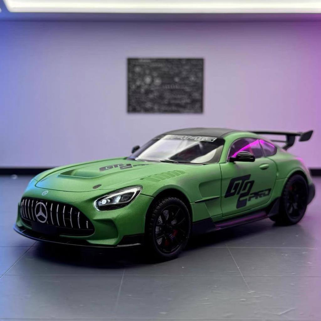 1/24 Mercedes Benzs AMG GT Alloy Miniature Car Diecast Metal Scale Model Car Sound and Light Collection Children Toy Vehicles Gifts