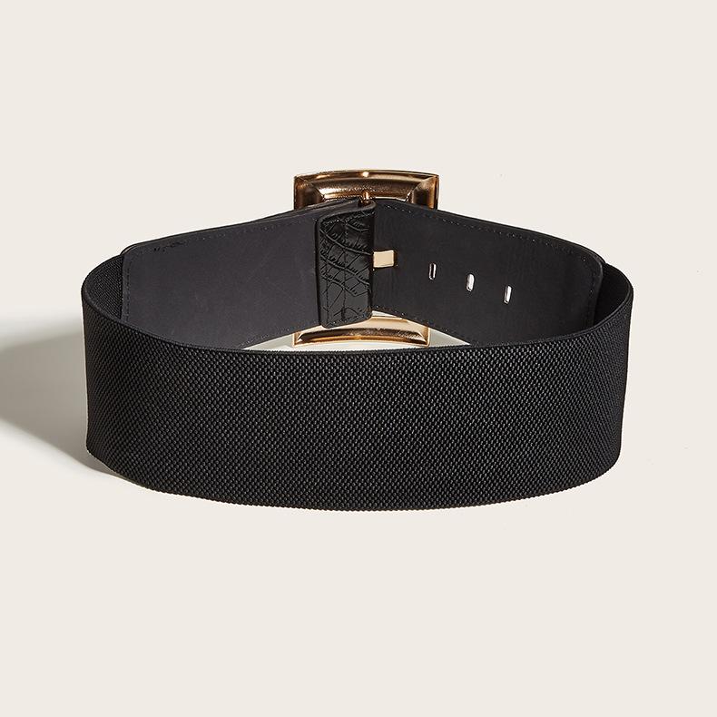 Ветер Женский Широкий Пояс Ретро Эластичный Эластичный Пояс Печать Платье Украшение Талии