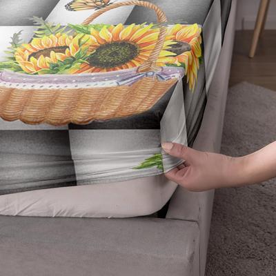 Матрас с цветочным узором подсолнуха, трехпредметный комплект постельного белья с цифровой печатью, для взрослых и детей