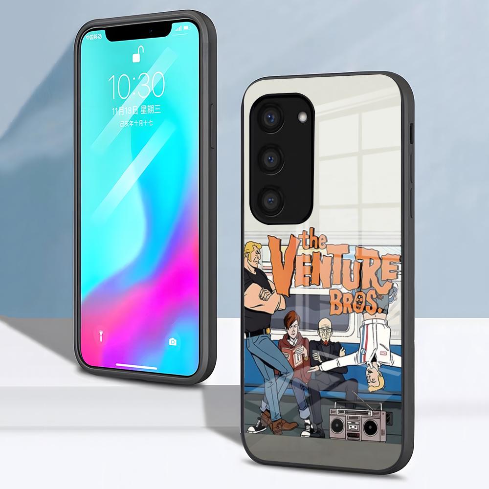 Чехол для телефона Аниме The V-Venture B-Bros Для Samsung S26 S25 S24 FE S23 S22 S21 Plus S20 Ultra Note20Ultra Черная Стеклянная Крышка