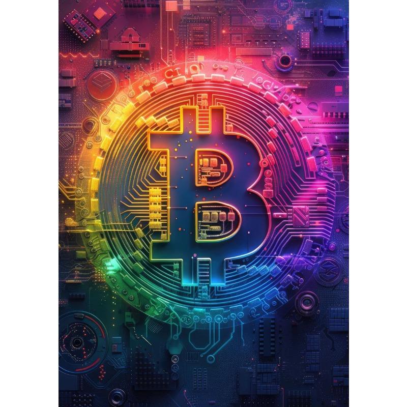 Крипто биткоин логотип плакат холст печать богатство крипто настенное искусство декор игровая комната дома гостиная настенное искусство декор принты подарок