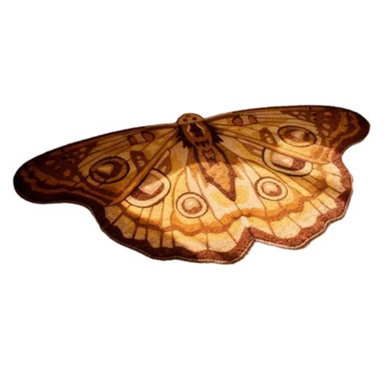 Nostalgie Colorful Butterfly Rug, Vintage Irregular Moth Shaped Floor Mat, Soft Fluffy Washable Area Rug for Living Room Bedroom Entryway Bathroom
