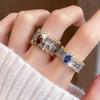 Итальянское плетеное золотое кружево Кружево Двухцветное золото С бриллиантами Красный Цвет сокровищ Кольцо сокровищ Брати Открытое кольцо Женщины