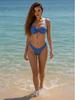 Новый Европейский и Американский Однотонный Сексуальный Бикини без Спинки - Женский Трансграничный Комплект из Двух Частей для Плавания