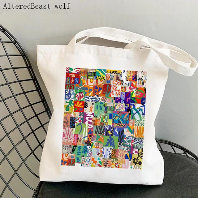 Женская сумка-шоппер Henri Matisse, цветная сумка с цветочным узором, Harajuku, парусиновая сумка-шоппер, сумка для девочек, сумка через плечо, женская сумка
