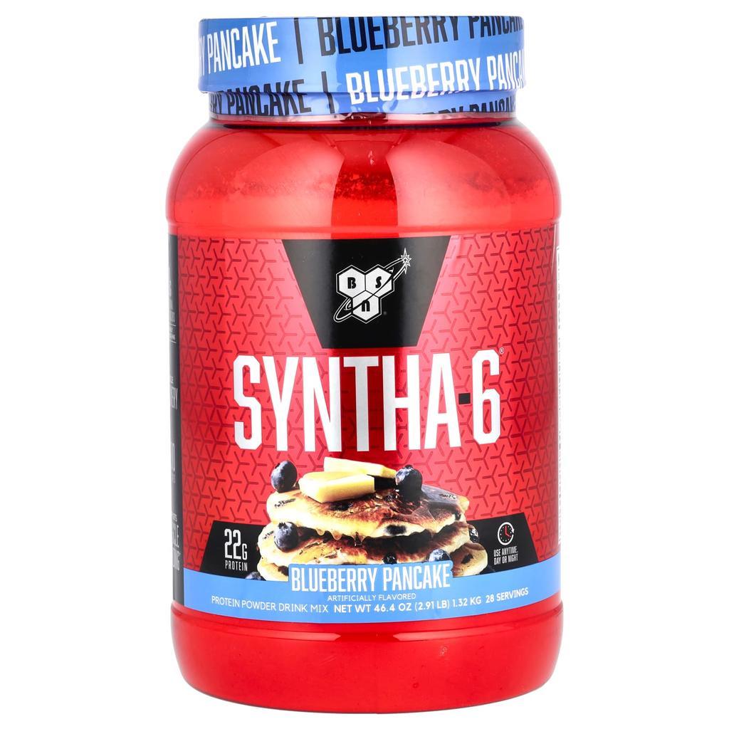 BSN Syntha-6, Protein Powder Drink Mix, Blueberry Pancakes, 2.91 Lb (1.32 Kg)