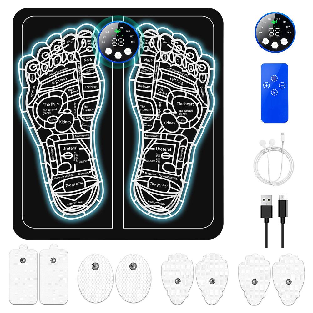 EMS Массажер для ног Электрический коврик для акупрессуры стоп Портативный коврик-стимулятор мышц Несколько режимов для улучшения кровообращения