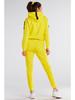 Hooded sweatshirt with shoulder patches, yellow L/XL