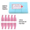 Nail Art Soak Off Cap Clips 600/900 шт. Cutton Pads Средство для снятия УФ-гель-лака Wrap Tool Жидкость для снятия лака Маникюрные инструменты