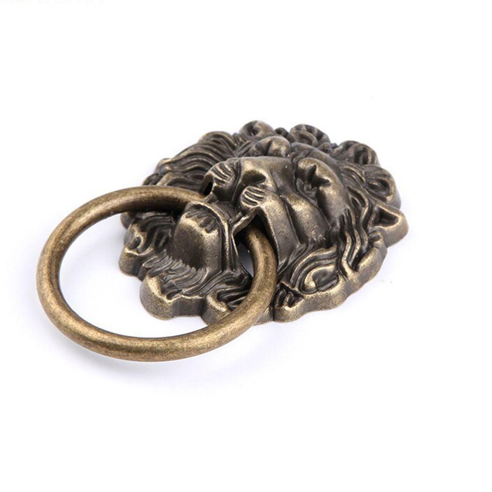 Прочная бронзовая ручка-кольцо для ящика дверного шкафа, ручка-ручка в виде античной головы льва
