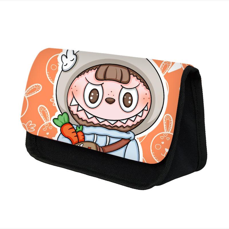 New Primary School Students Cartoon Double-layer Pencil Case Cute Children's Stationery Case Polyester Pencil Case