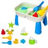Kids Sand Water Activity Table with 9 Beach Toys For Children Activity Table