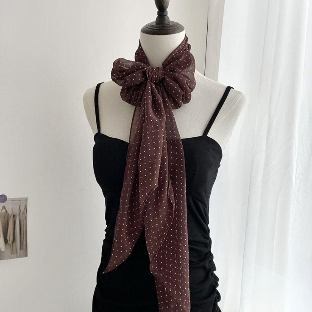 Printed Polka Dot Scarf Ribbon Long Scarves Retro Scarf Headband  Dressing Decoration
