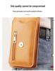 PU Leather Double Layer Mobile Phone Waist Bag for Men - Slim, Multifunctional Vertical Belt Bag for Construction Work