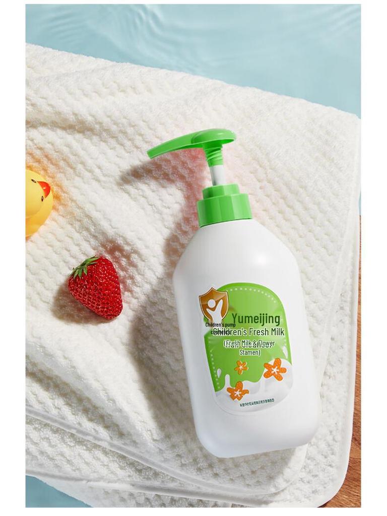 Yumeijing 550 г Детский гель для душа и волос «Клубника» - Нежный, Увлажняющий, Смягчает волосы