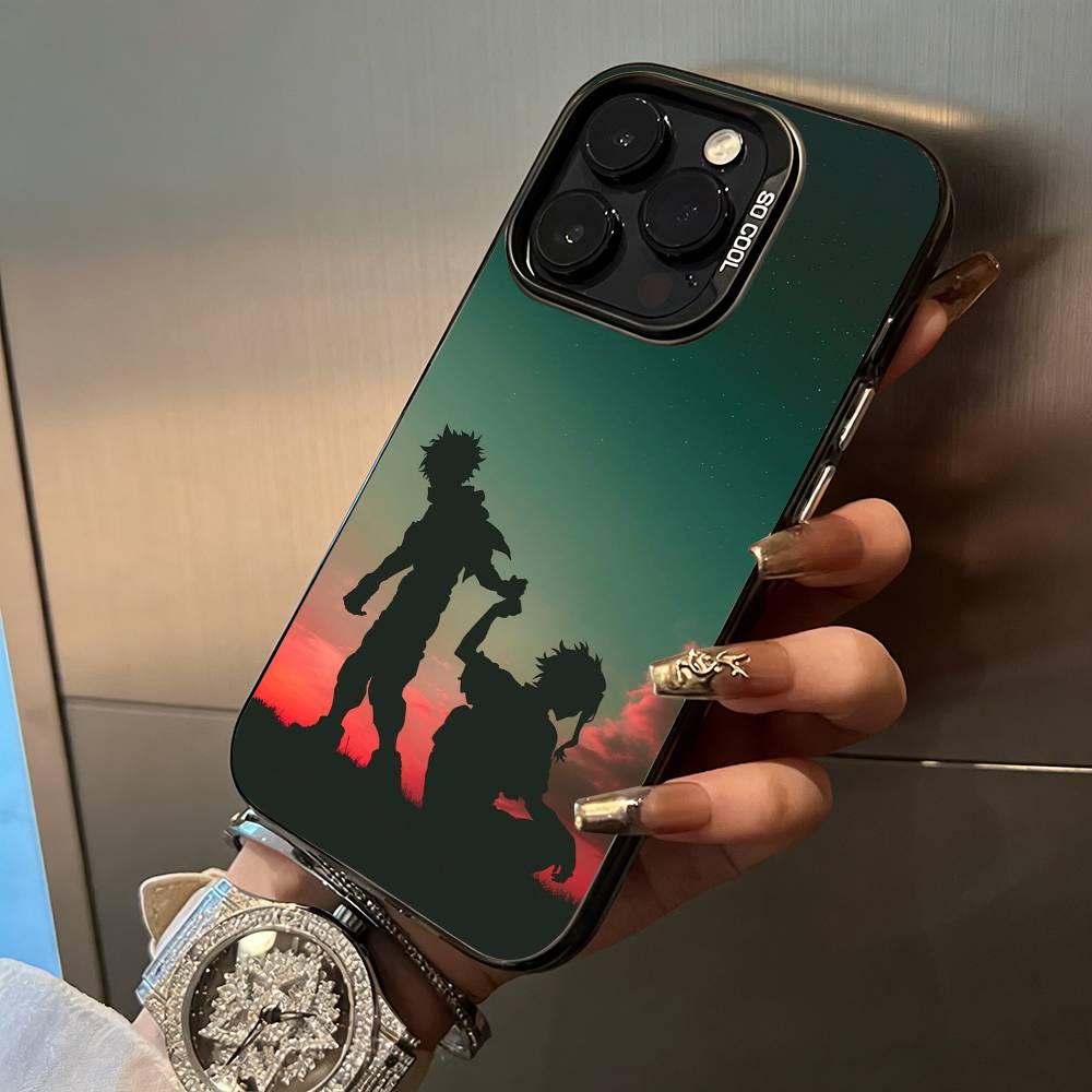 Shonen Anime-My -H-Hero -Academia For iPhone 17 16 15 14 13 12 11 Pro Max XS 17 Air Silicone Colored Silver Bumper Cover