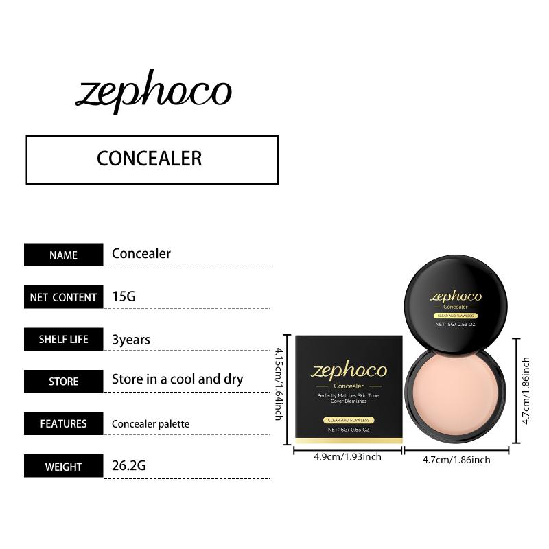 Light Skin Concealer Palette Natural Coverage for Blemishes & Pores, Hydrating, Crease-Proof,Blends Easily