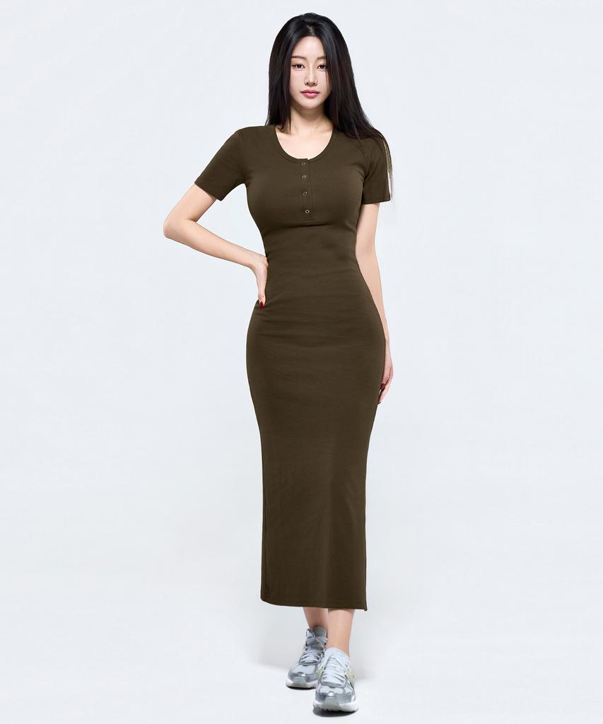 Pijikeolgameoncheu P5087 Платье с коротким рукавом, облегающее, с вырезами [4 цвета]