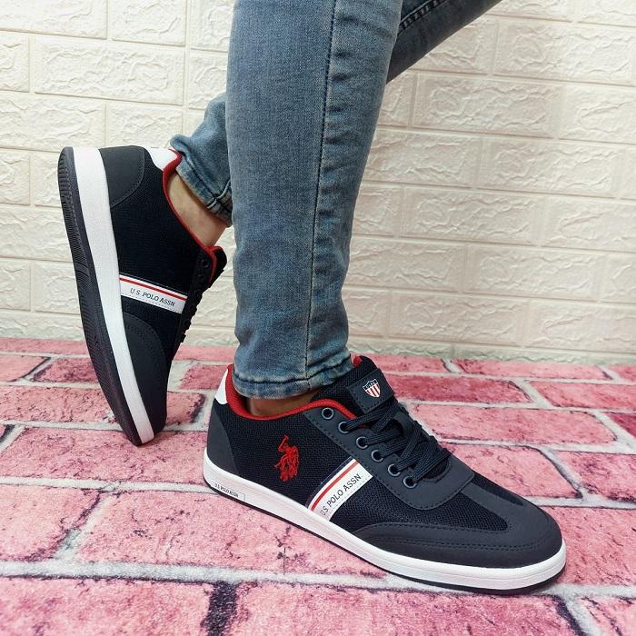 US Polo Kares Темно-синие нескользящие кроссовки на плоской подошве Спортивная обувь