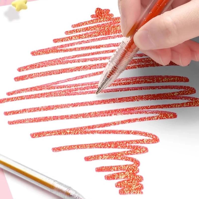 8/12 цветов Красивые блестящие цветные звездные маркеры для девочек, блокнот для скрапбукинга, маркер для рисования блестками, школьные принадлежности Kawaii