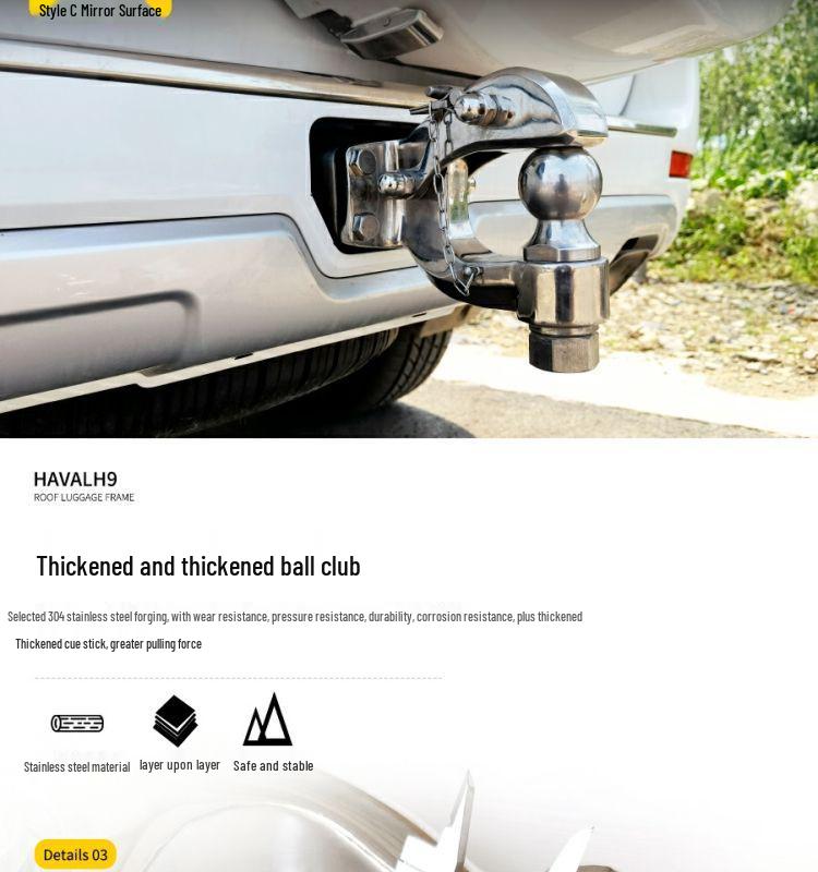 Крюк заднего фаркопа из нержавеющей стали для Haval H9 2015-2022 - Внедорожный Специальный