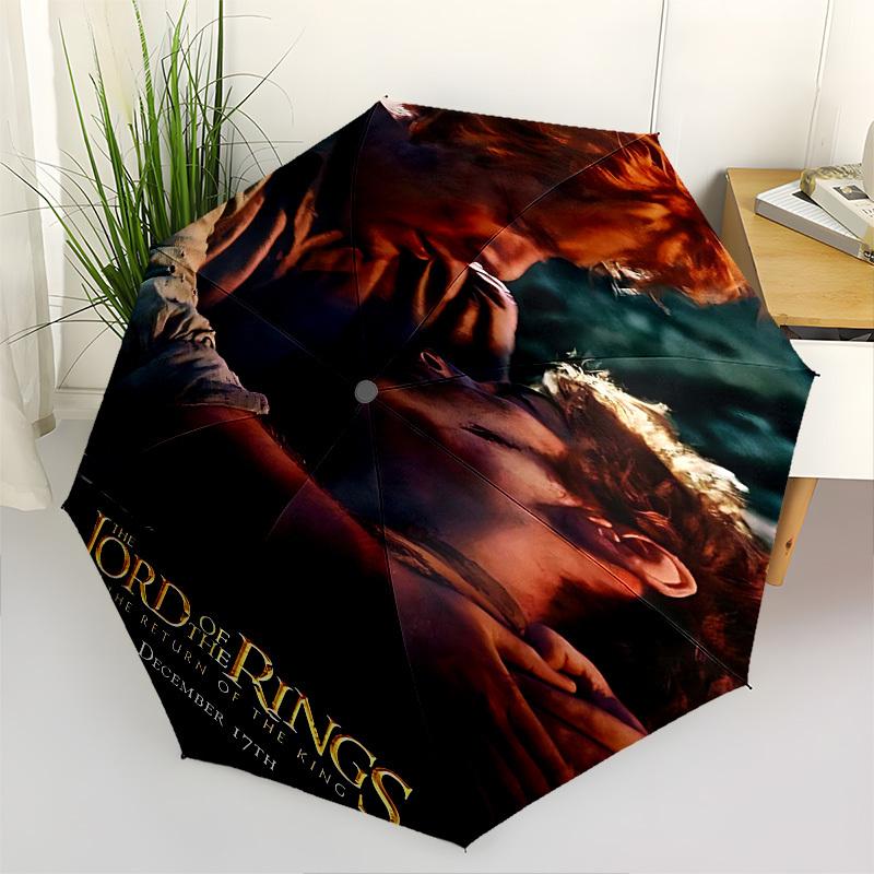 1pc Lord of the Rings Return of the King Automatic Folding Umbrella - Compact 8-Rib Design, Durable Plastic & Iron1347L