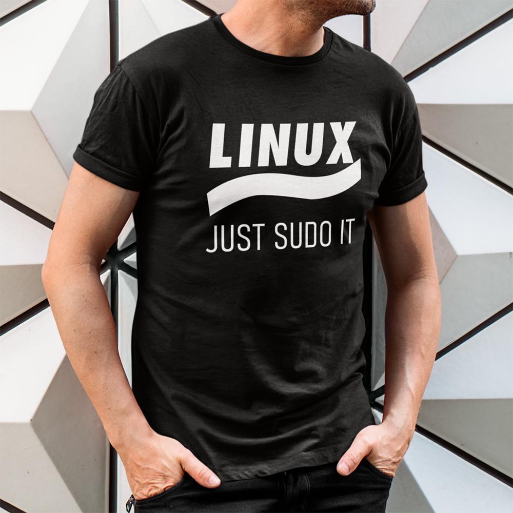 Linux Просто Сделай Это Гик команда компьютер программное обеспечение админ смешная футболка для мужчин Винтаж большого размера 100% Хлопок печатная Большой размер Топы