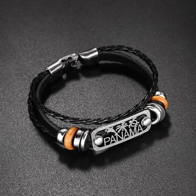 Стильный браслет Beach Tree для мужчин, регулируемый браслет из плетеной кожи в стиле панк, праздничный подарок, аксессуары для вечеринок