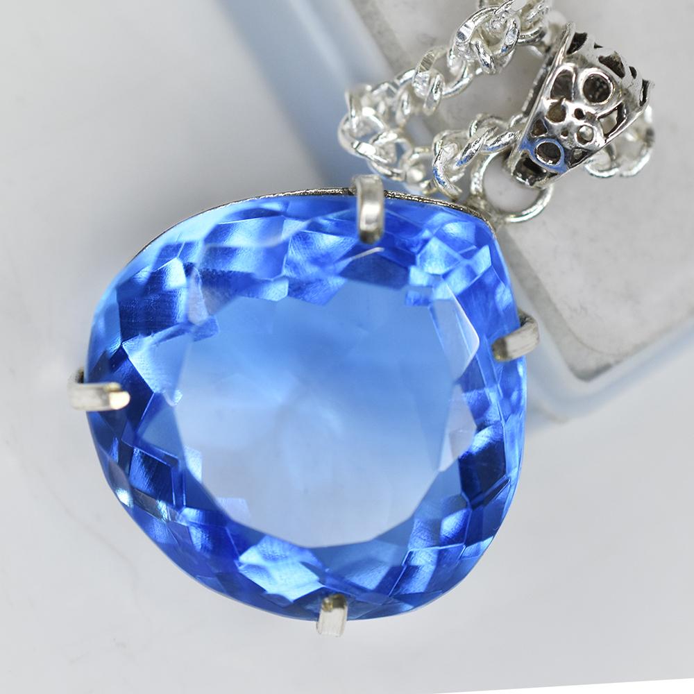 Lab Grown 110.4 Ct CERTIFIED Blue Topaz Pear Pendant A Grade Jewelry Gems AI-93-NS
