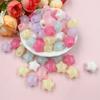 60pcs 13.6mm Jelly Color Acrylic Five-pointed Star Loose Beads For Bracelet Earring Making Beaded Materials DIY Jewelry Accessories