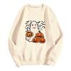 Loose Casual Printed Long-sleeved Sweatshirt Factory Wholesale European and American Halloween Sweatshirt Round Neck