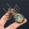 Подвеска-паук из медной проволоки ручной работы из натурального лабрадорита, 2,56 дюйма, A7Z94