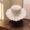 Mesh lace new spring and summer straw hat beach hat sun hat outdoor travel sun protection hat tulip straw hat