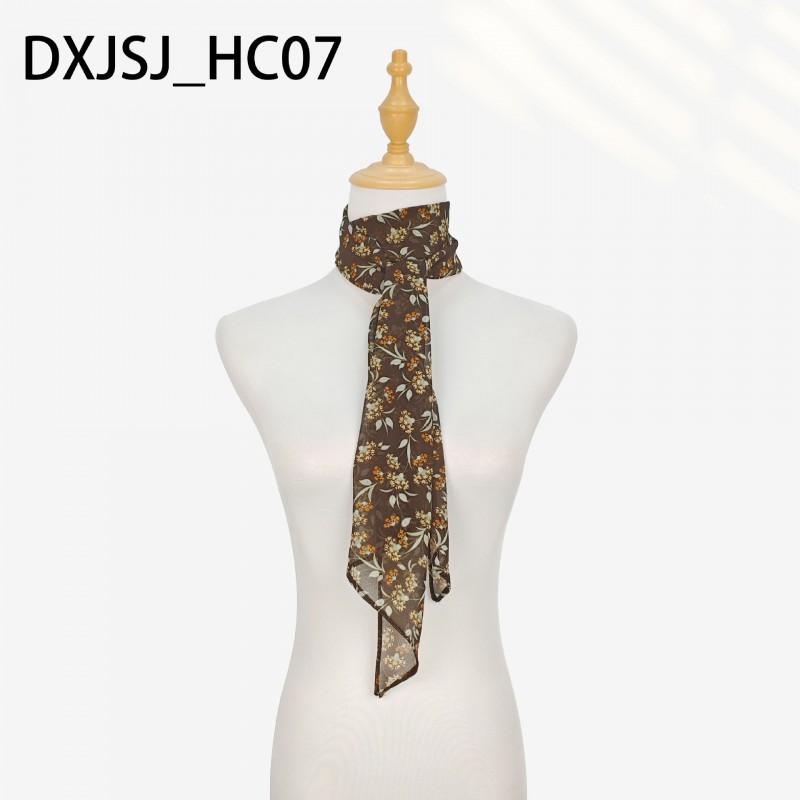 Long Skinny Scarf Women Floral Paisley Print Chiffon Neck Tie Hair Band Office Casual Wear Fall