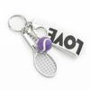 Tennis Racket Tennis Keychain Creative Sports Keyring Letter Tennis Racket Pendant  Gift