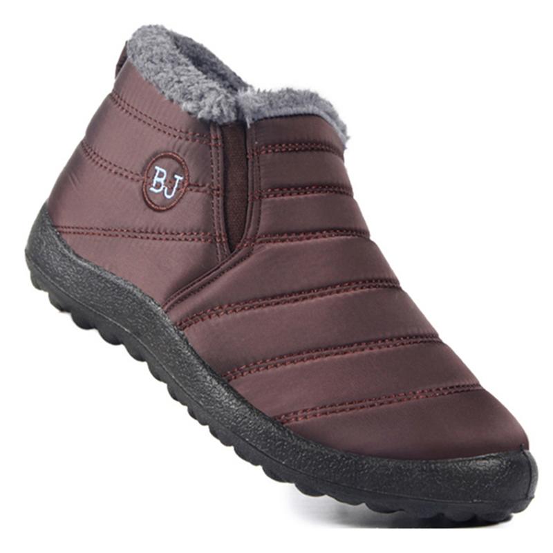 Мужские ботинки Зимняя обувь для мужчин Ботильоны Легкие Зимние ботинки для мужчин Слипоны С мехом Повседневная обувь