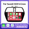 Android 14 Автомобильное радио для Suzuki SX4 S-Cross 2014 2015 2016 2017 Мультимедийный проигрыватель Стерео GPS WIFI+4G беспроводной Carplay Авто видео