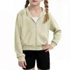 Children's Fashion Solid Color Long Sleeved Hooded Sweatshirt, Girls' Hoodie Jacket