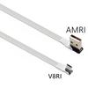 Белый плоский угловой Micro USB кабель для передачи данных и зарядки, прямой ВВЕРХ ВНИЗ влево и вправо, универсальный USB-кабель для передачи данных для телефонов Android 50 см
