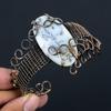 Dendrite Opal Pure Copper Wire Wrapped Handmade Jewelry Bangle Bracelet Adjustable For Gift