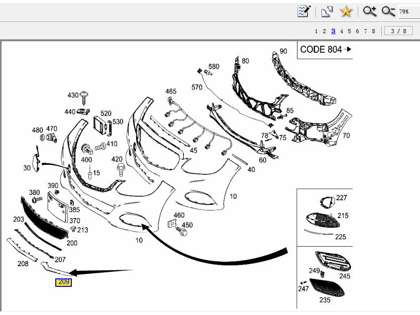 Mercedes-Benz GLA W156 Front Bumper Spray Cover: Part Numbers 1568850922, 1568851022