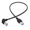 U3-069-DN 40cm Angled USB 3.0 Type-A Male To Straight 3.0 Type-A Male Data Cable 5Gbps Cord