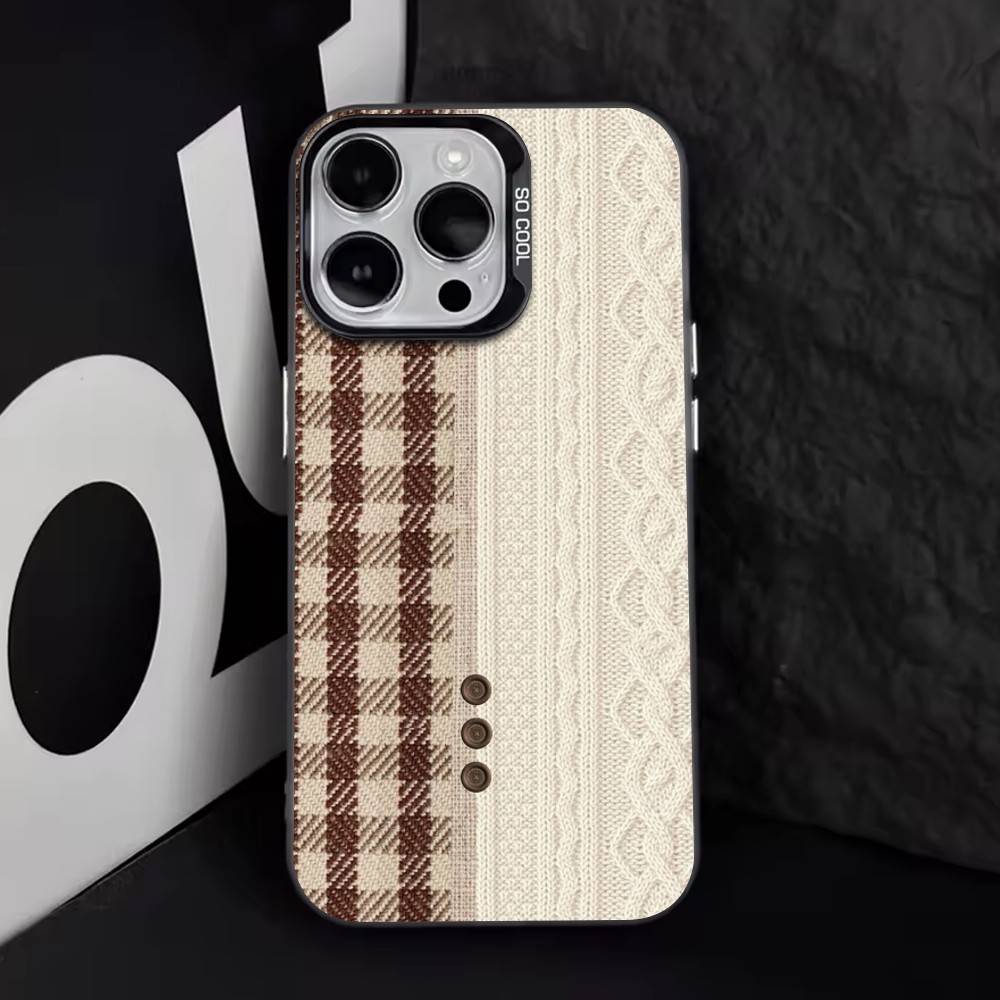 Стиль splicing grid Чехол для телефона для iPhone 17,16,15,14,13,12,11 Plus,Pro Max,XS,Цветной Посеребренный Внутренний Чехол