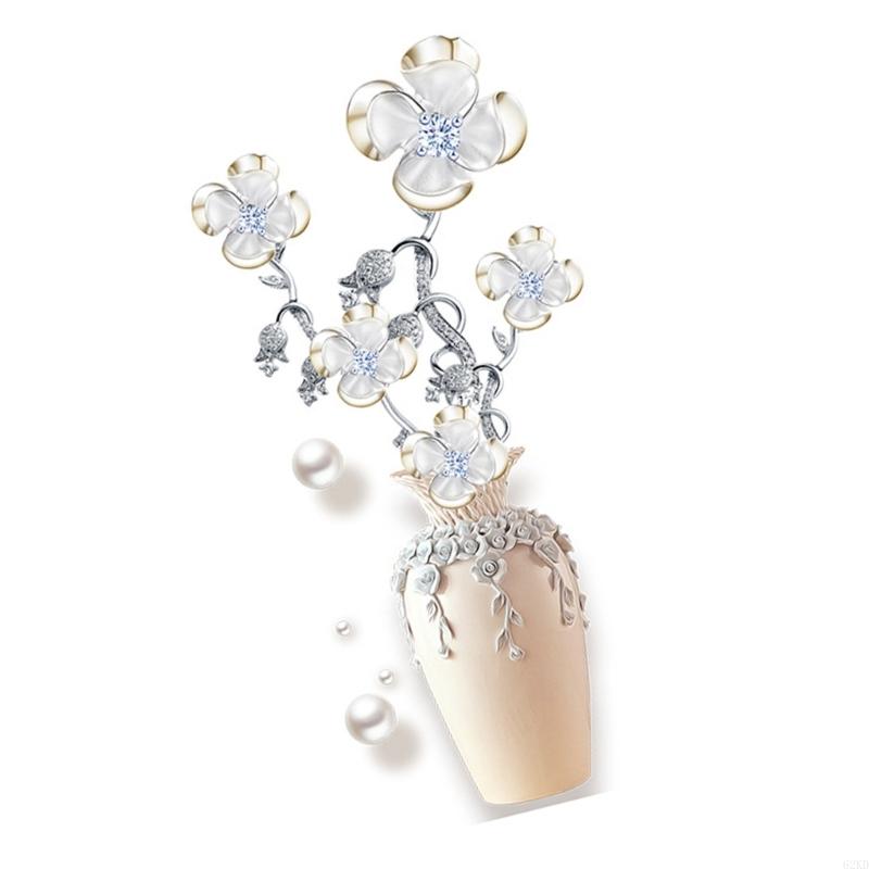 62KD Элегантная ваза в виде цветка с четырьмя лепестками ПВХ наклейка на стену самоклеящаяся наклейка на стену улучшение декора для современного интерьера