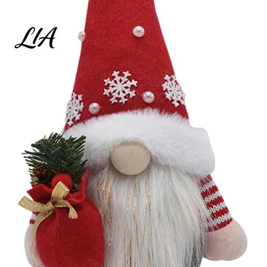 Classic Christmas Color Decor Gnome Plush Figurines, Faceless Santa Stuffed Cloth Dolls, Winter Holiday Gift Ideas Scandinavian Elf Tabletop