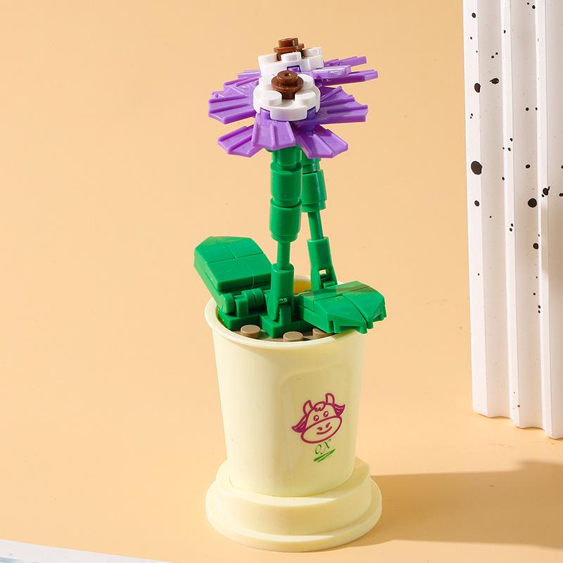 Совместимые строительные блоки: Букет комнатных растений с цветами и суккулентами от Lele Brothers - Детские игрушки и уличный киоск для женщин