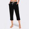 Women's Loose Mid-Low Waist Cropped Casual Drawstring Cropped Pants