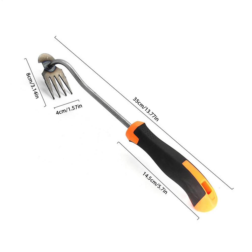 Weeder Puller Tool Root Pulling Tool 4 Teeth Uprooting Weeding Tool Hand Weeder Tool for Uprooting Weeding Manual Weeder Removal