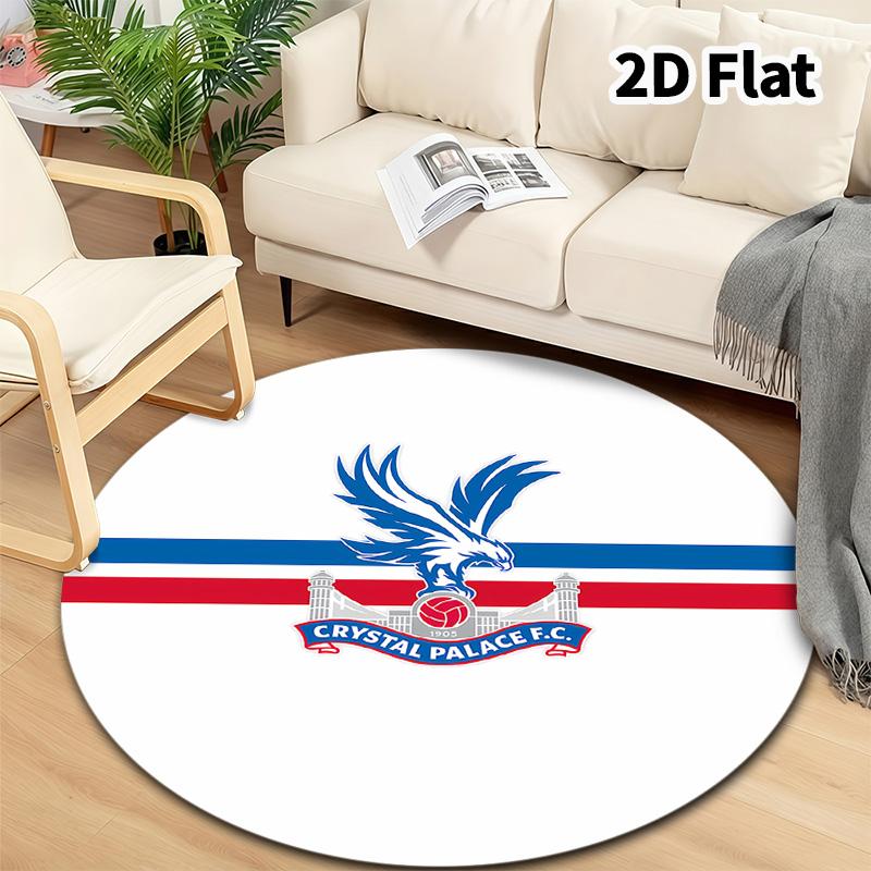 Crystal Palace Football Club Round Area Rug Carpet Rug For Living Room Bedroom Sofa Playroom Decor Nonslip Floor Mat