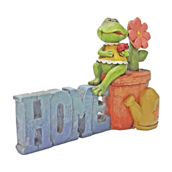 Мультяшный туман статуэтка настольный знак смола письмо добро пожаловать домой лягушка статуя скульптура для внутреннего и наружного сада настольное украшение орнамент